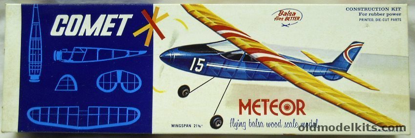 Comet Meteor - 21 Inch Wingspan Balsawood Flying Aircraft, 3409 plastic model kit